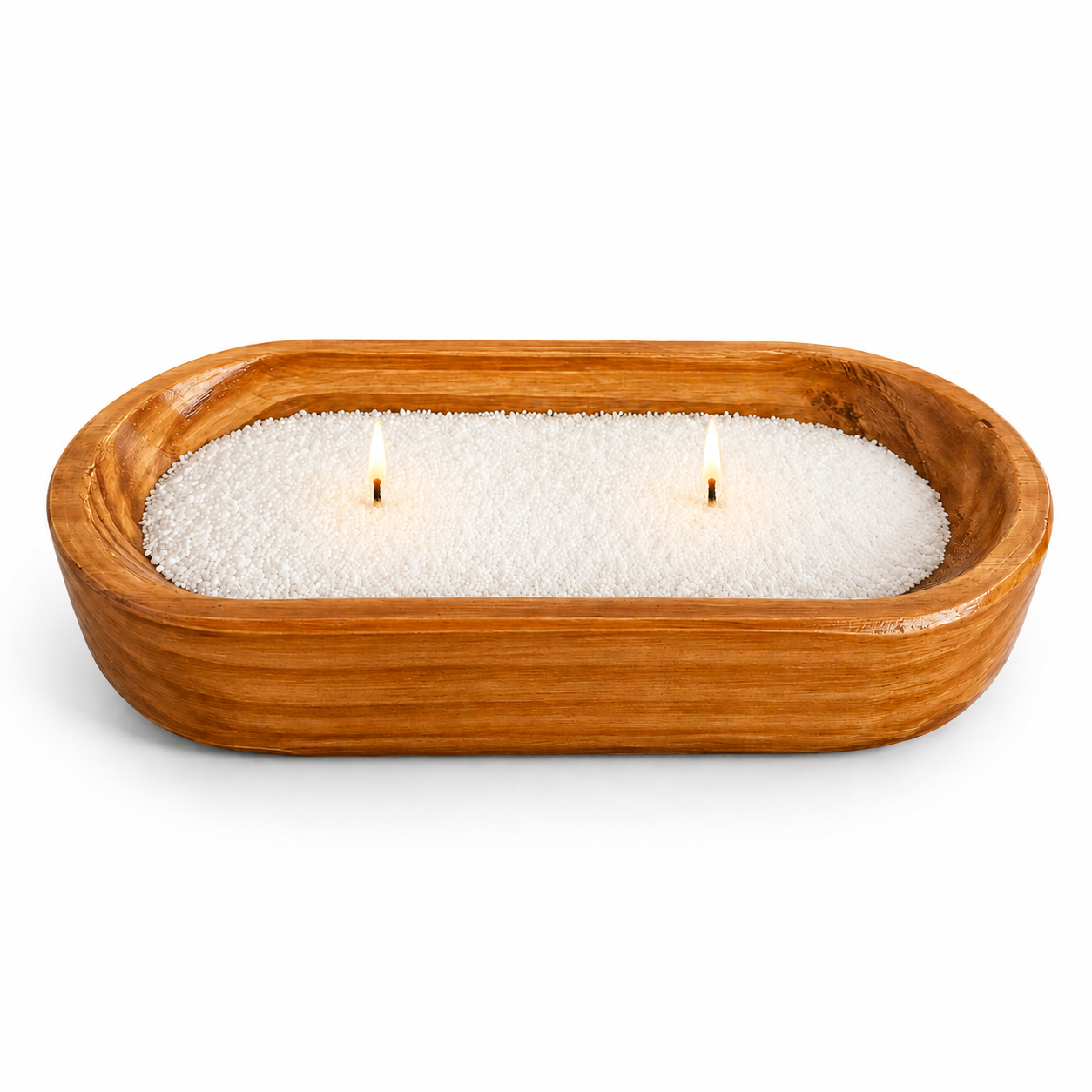Kit Vela en polvo + Recipiente Canoa de madera