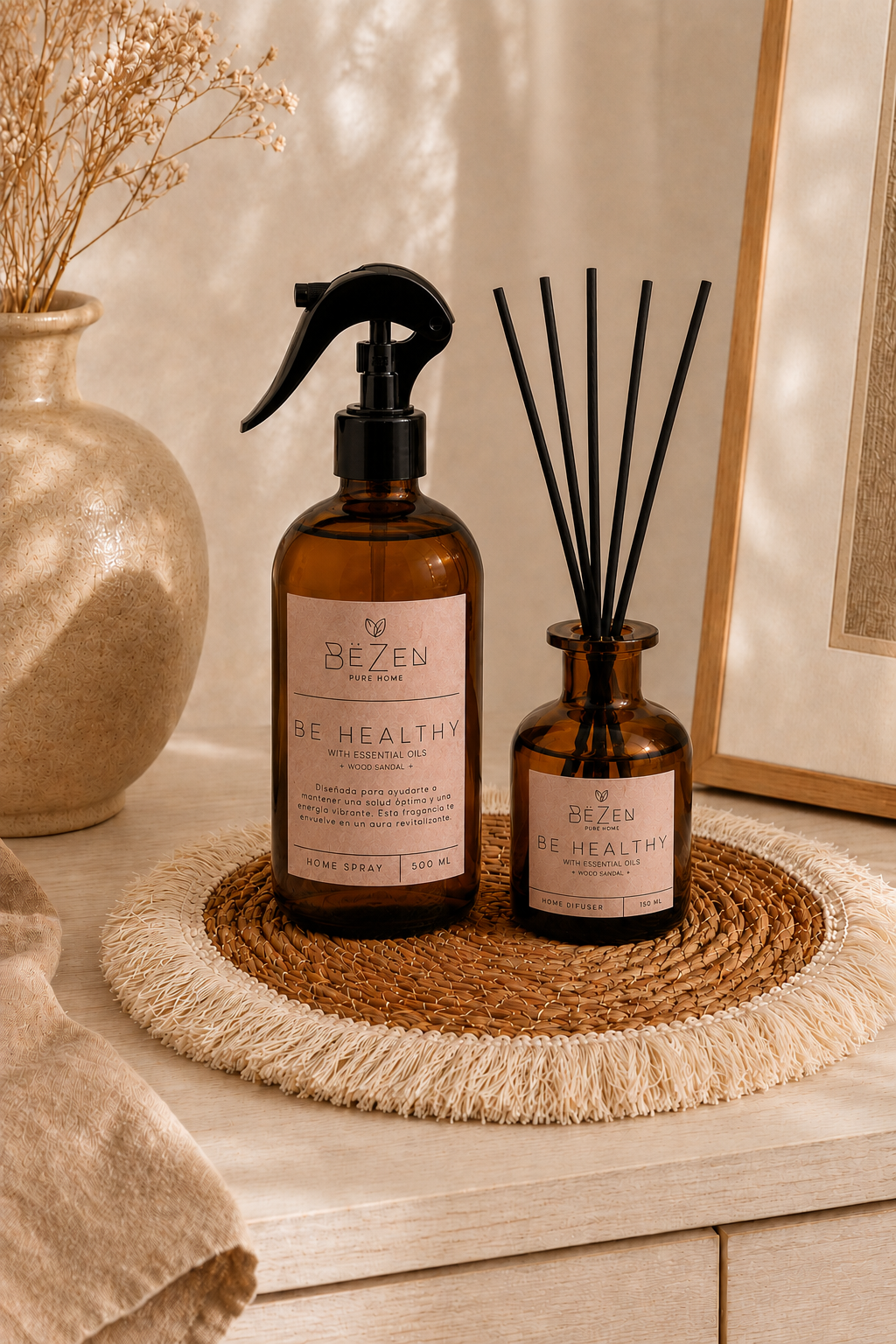 Kit Bandeja Boho + Home Spray + Difusor