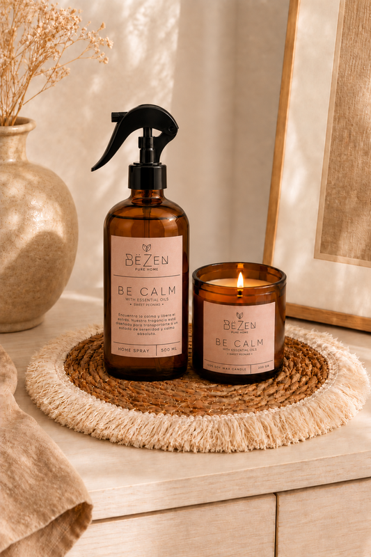 Kit Bandeja Boho + Home Spray + Vela